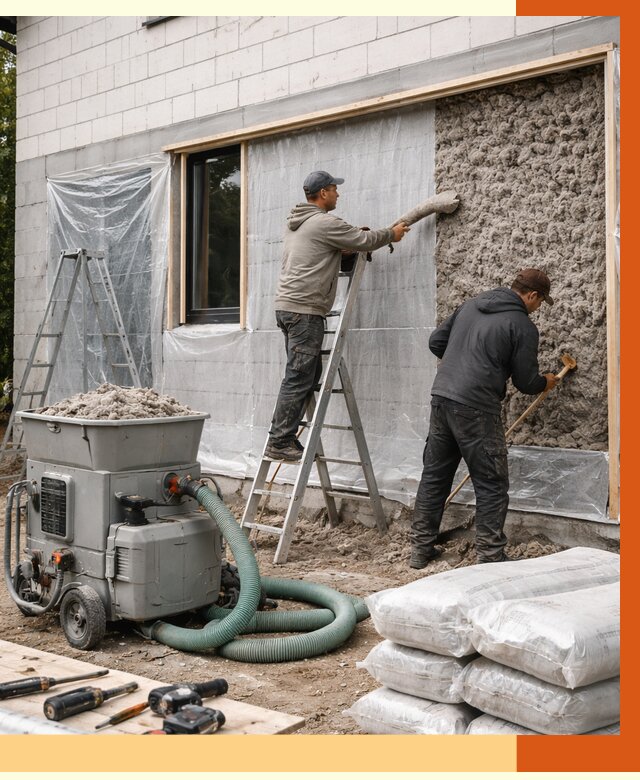 Утепление дома из газобетона эковатой в Балашихе от 4614 руб./м2 | ТепломастерБлш