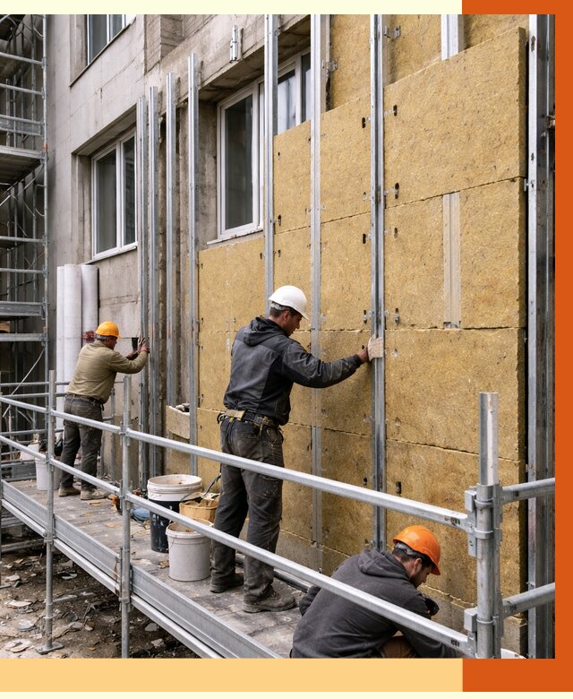 Утепление вентилируемого фасада в Балашихе от 5742 руб/м2 — монтаж и утепление вентфасад | ТепломастерБлш
